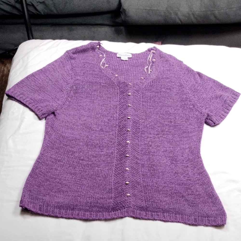 TanJay Violet Knit Top Size 2 XL